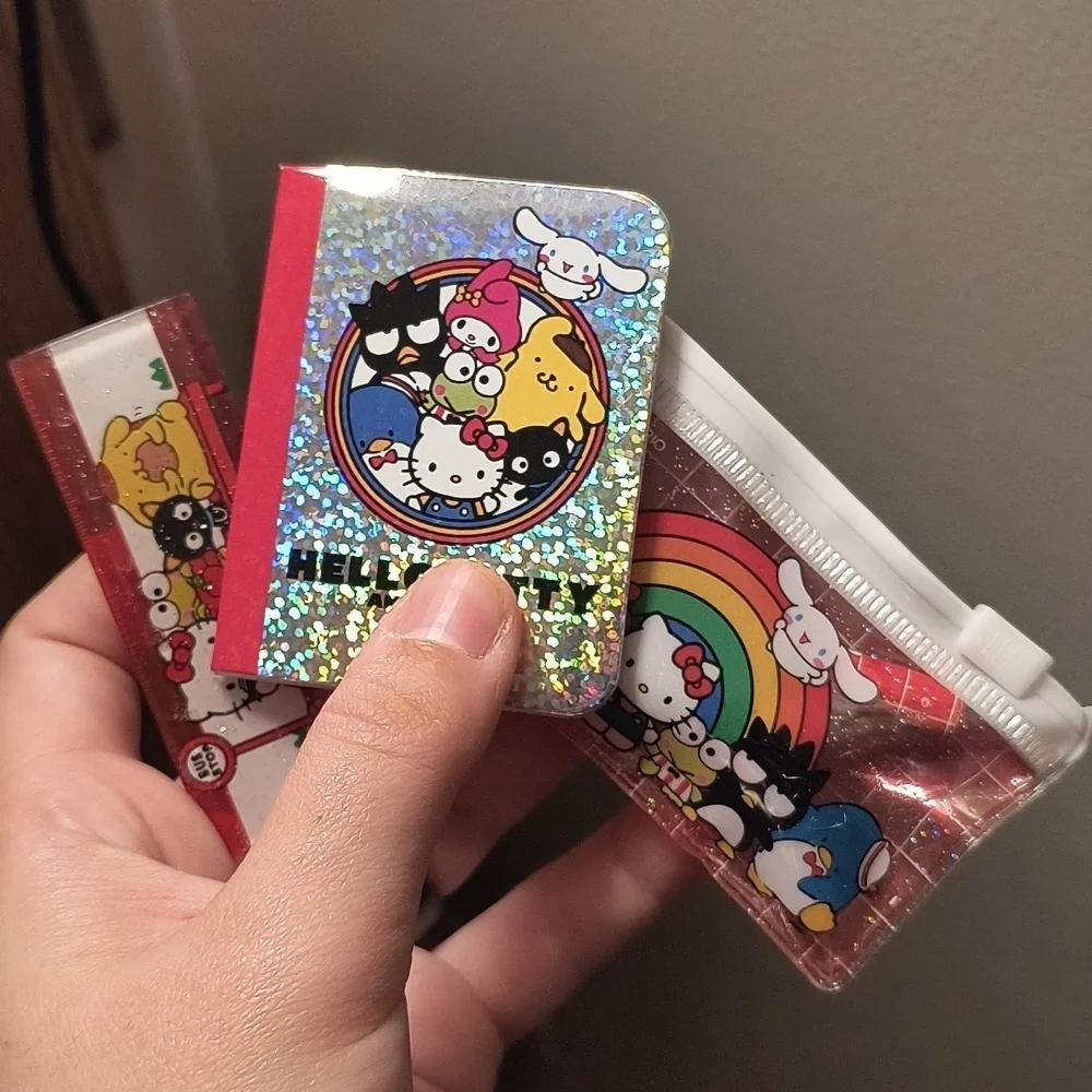 Sanrio Silver Glitter Mini Backpack with Rainbow